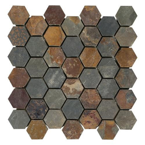 Multicolor Hexagon Slate Mosaic